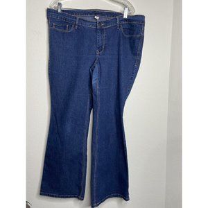 Women's Old Navy Size 18 Short Denim Wide Leg Stretch Blue Jeans Relaxed Comfort